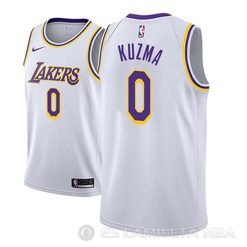 Camiseta Kyle Kuzma #0 Los Angeles Lakers Association 2018 Blanco - Haga un click en la imagen para cerrar